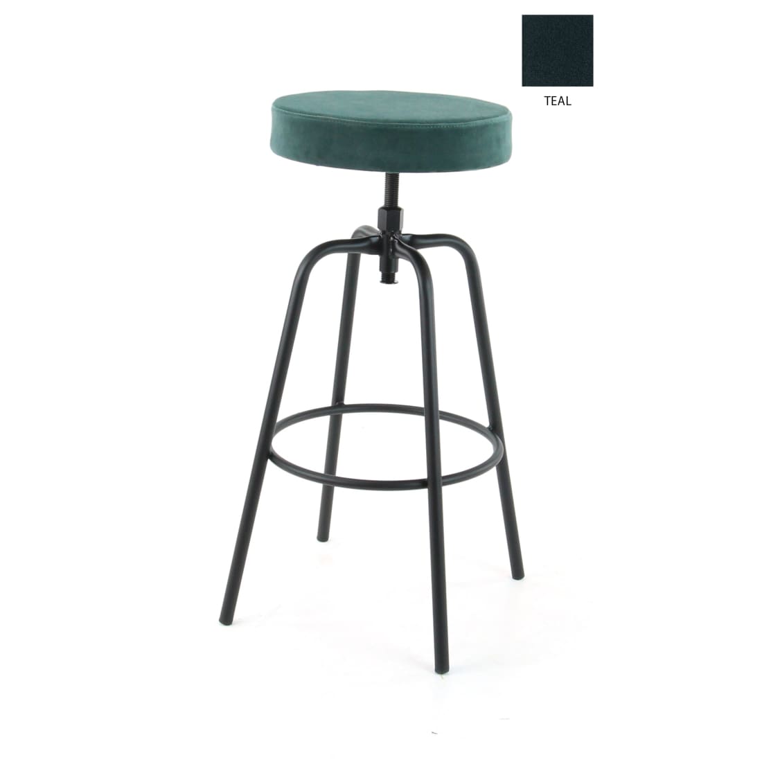 Workliving Barkruk Hoog Rond - Velvet Earth Teal - Hoge
