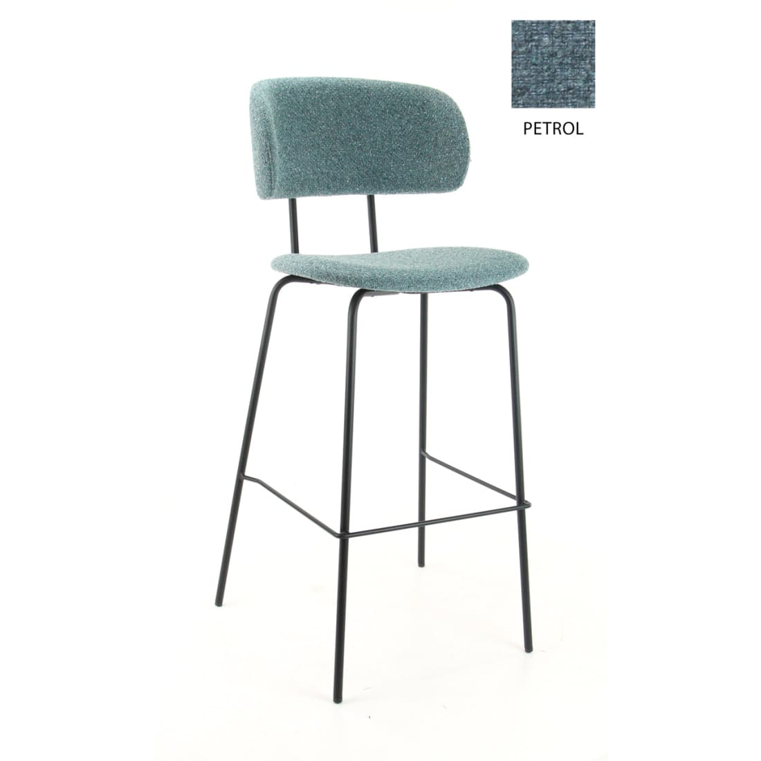 Workliving Barkruk Hoog Society Bo - Boucle Petrol - Hoge