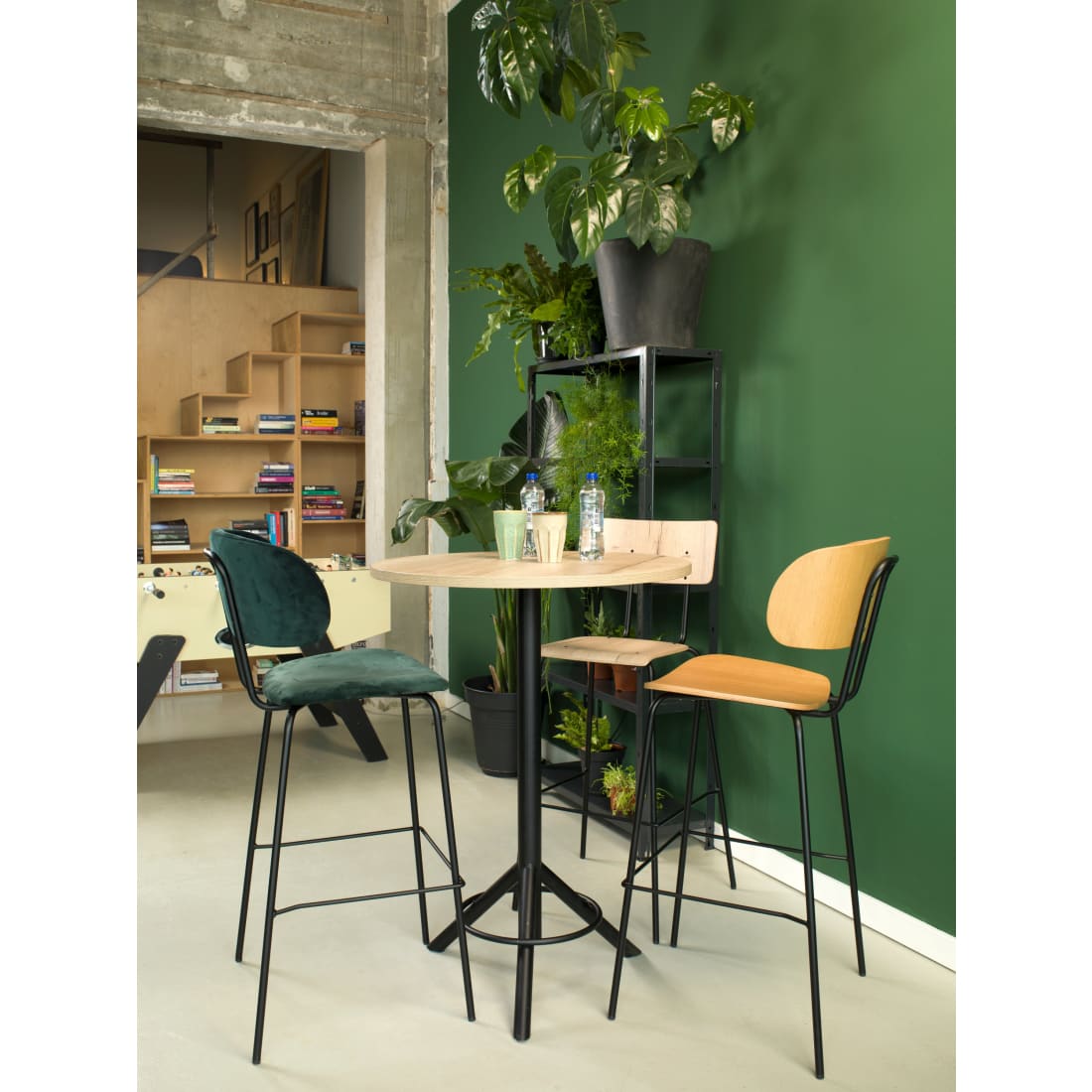 Workliving Barkruk Hoog Society Bo - Boucle Petrol - Hoge