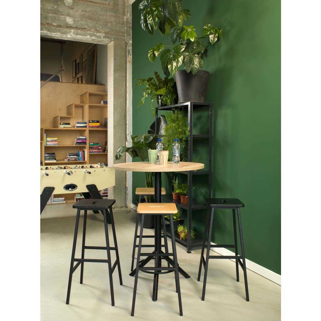 Workliving Barkruk Massief Zwart Eiken Bike - Zwart - Hoge