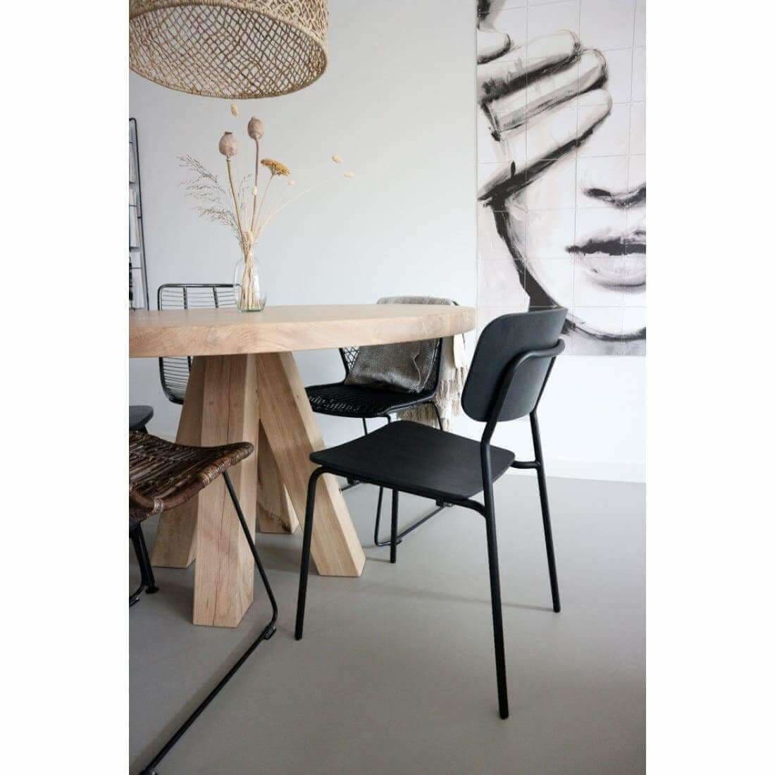 Workliving Bianca Eetkamerstoel - Houten Design Zwart Eiken
