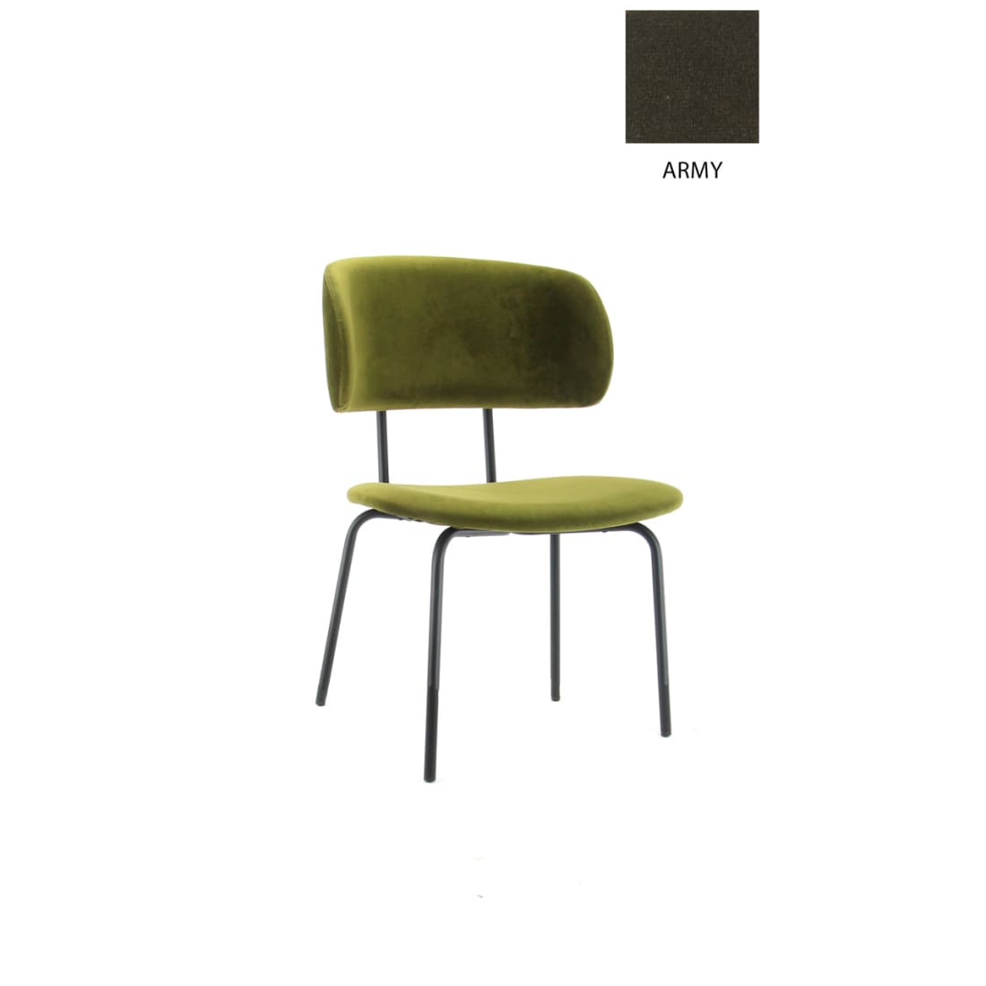Workliving Eetkamerstoel Bo RS - Velvet Earth Army - Velvet