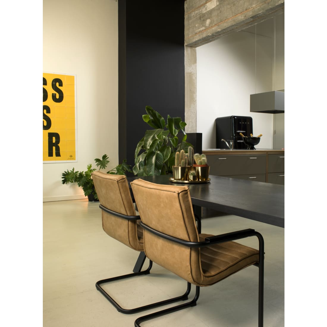 Workliving Haven Eetkamerstoel - Vegan Leer Cognac - Vegan