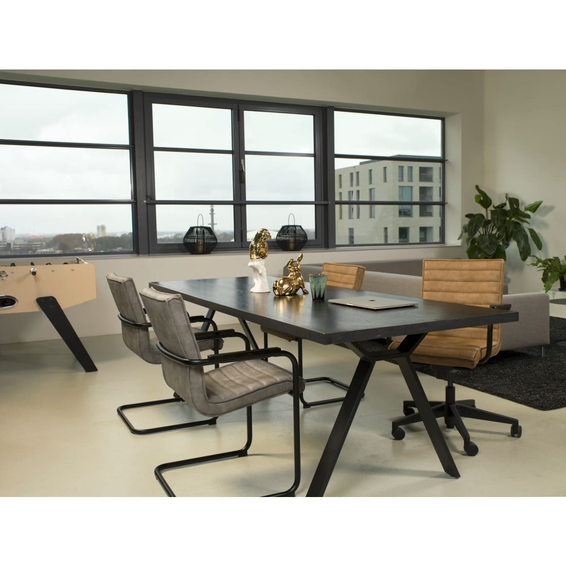 Workliving Haven Eetkamerstoel - Vegan Leer Grijs - Vegan