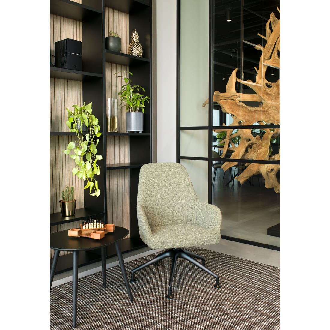 Workliving LoLa Fauteuil Lounge Vijfpoot Zwart Mix & Match