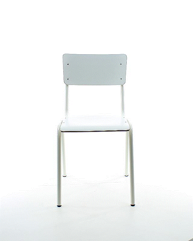 Workliving School Eetkamerstoel - Houten Design Wit - Wit -