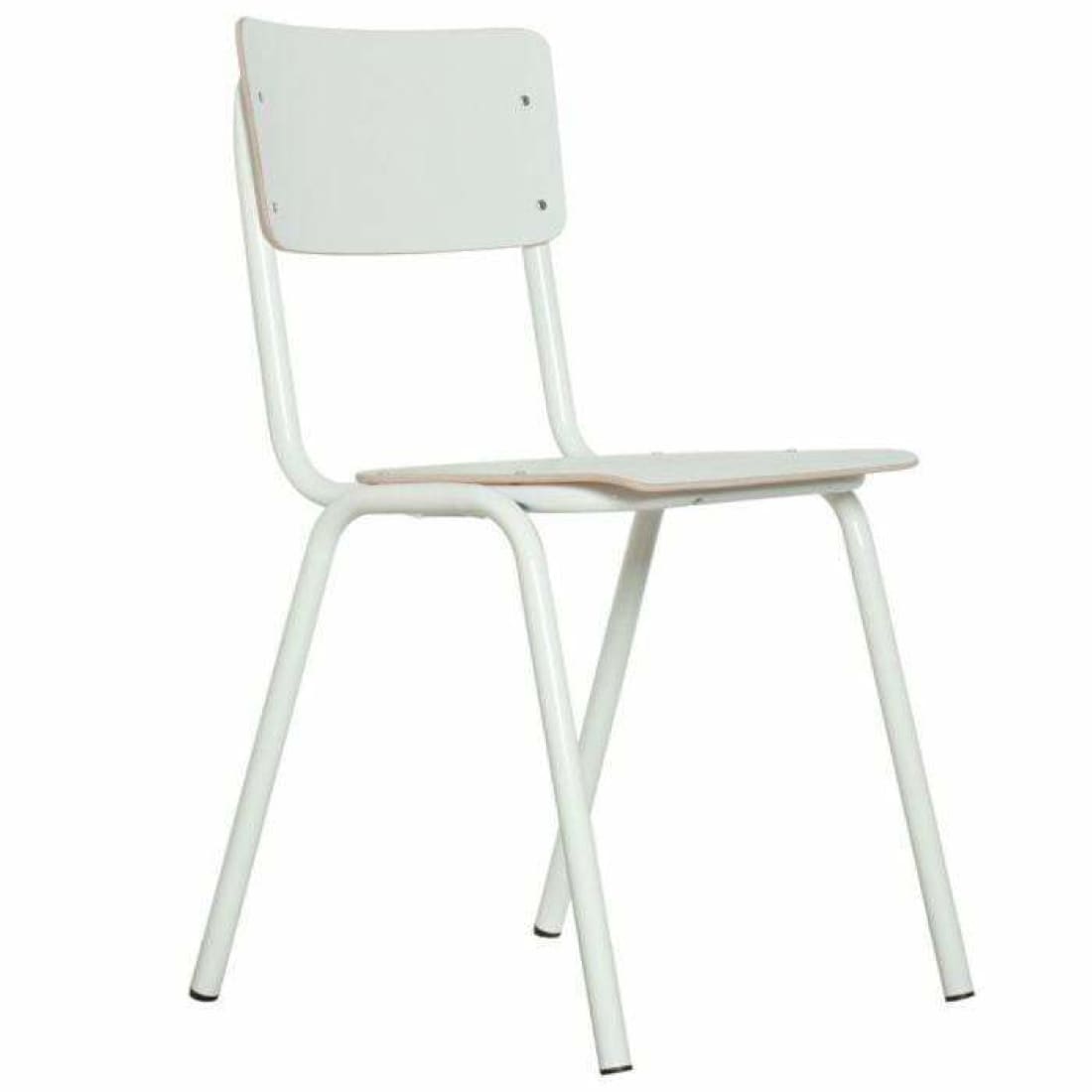 Workliving School Eetkamerstoel - Houten Design Wit - Wit -