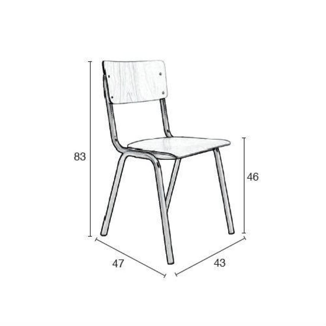 Workliving School Eetkamerstoel - Houten Design Zwart -