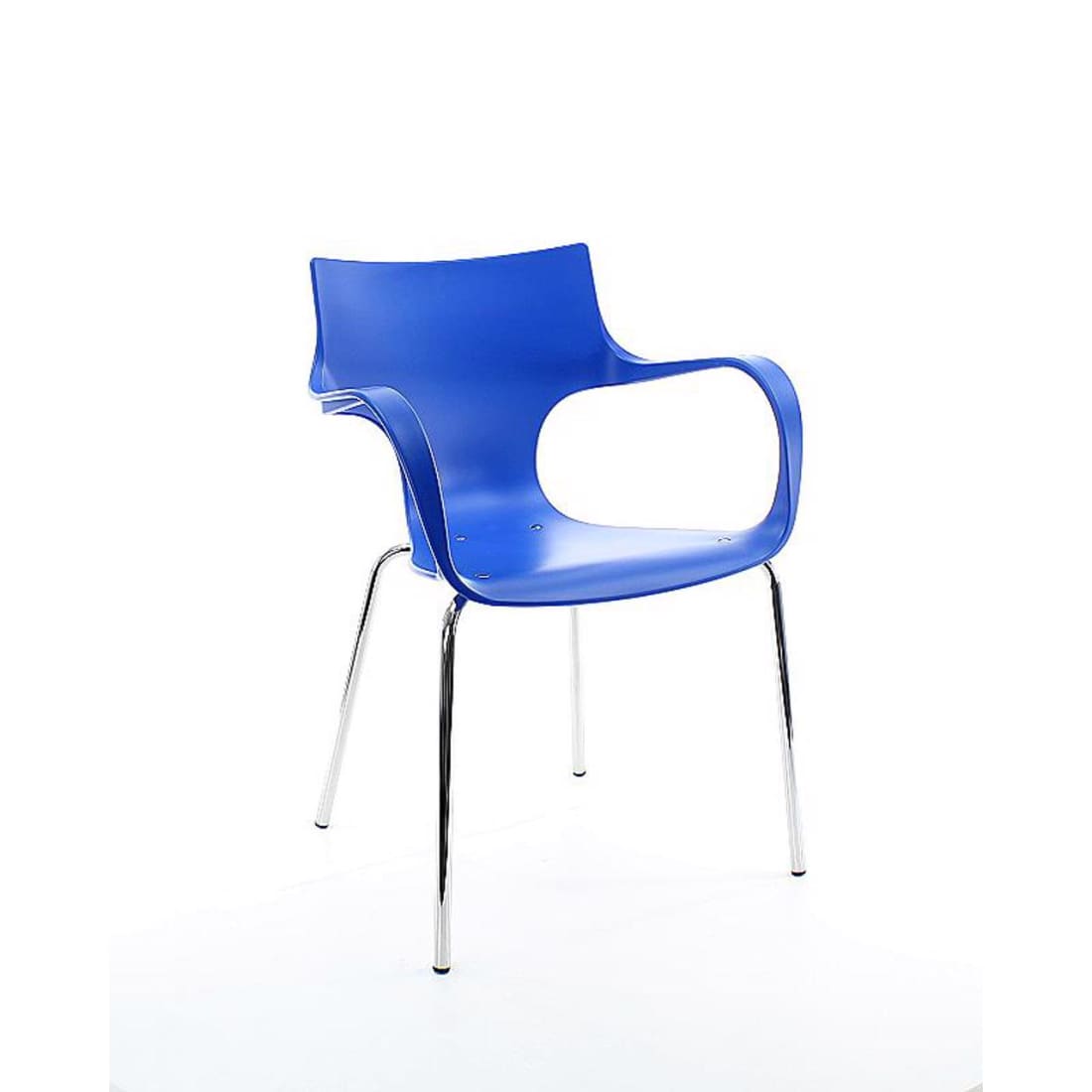 Workliving Stapelbare Stoel Jim - Blauw Aluminium Onderstel