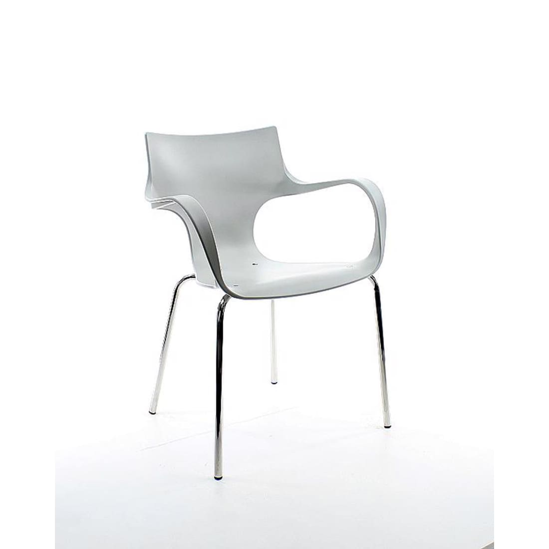 Workliving Stapelbare Stoel Jim - Middel Grijs Aluminium