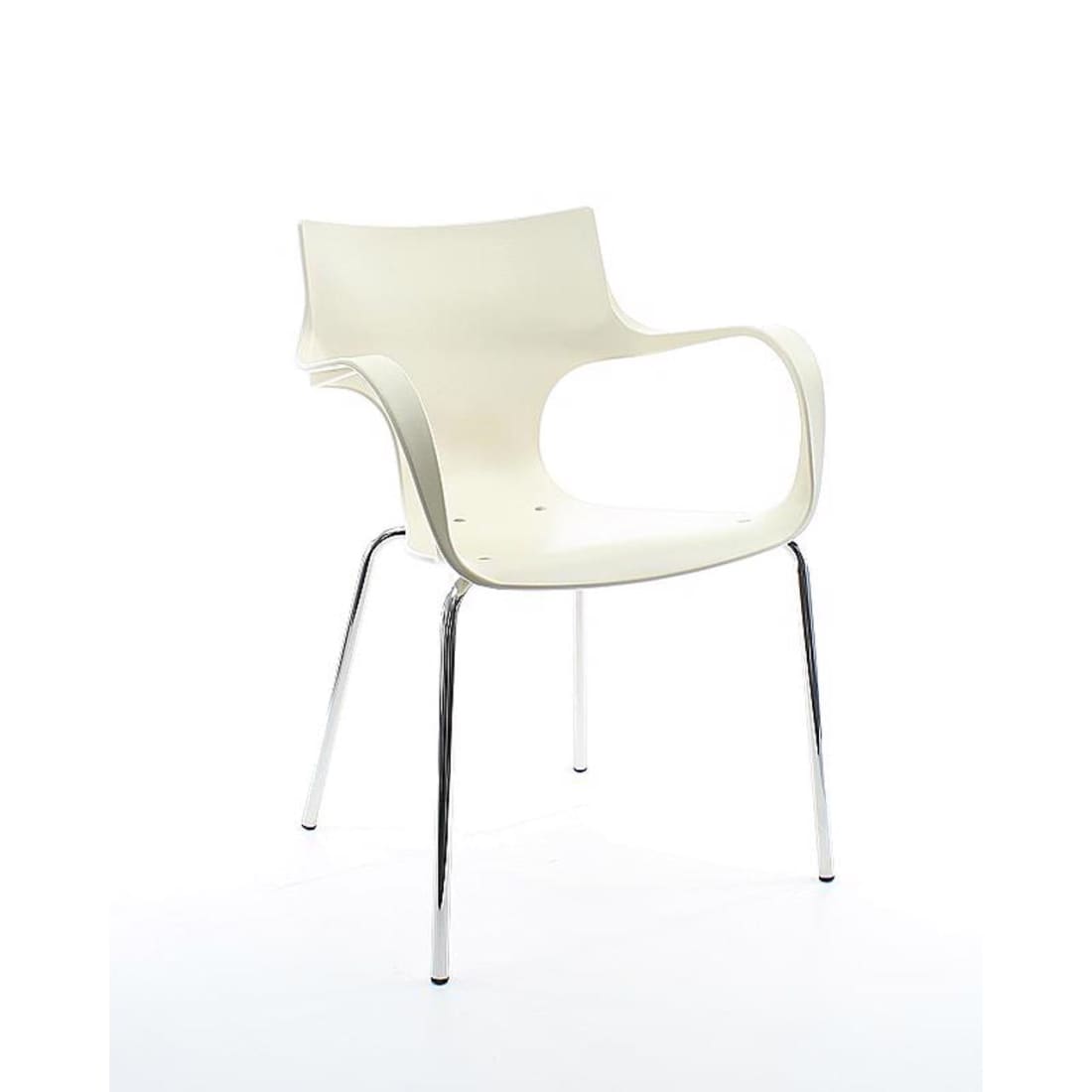 Workliving Stapelbare Stoel Jim - Vanille Aluminium