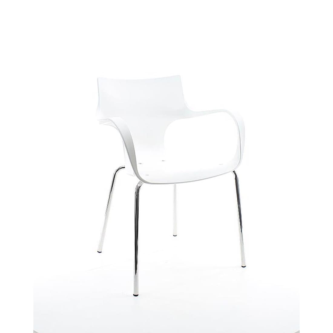 Workliving Stapelbare Stoel Jim - Wit Aluminium Onderstel -