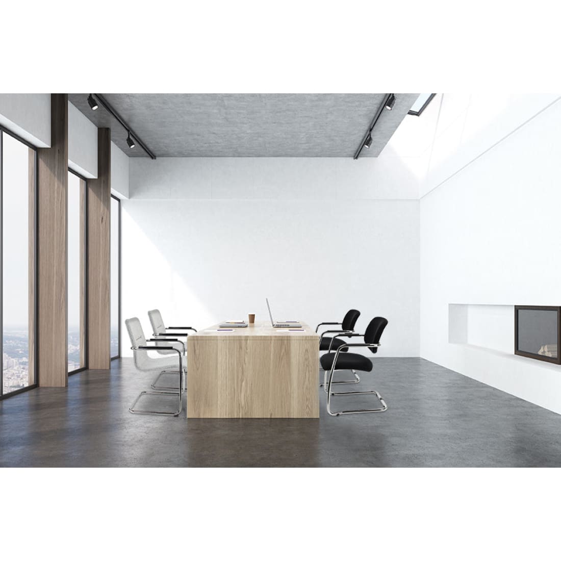 Workliving Vergaderstoel X6 - Comfort Slede Zwart -