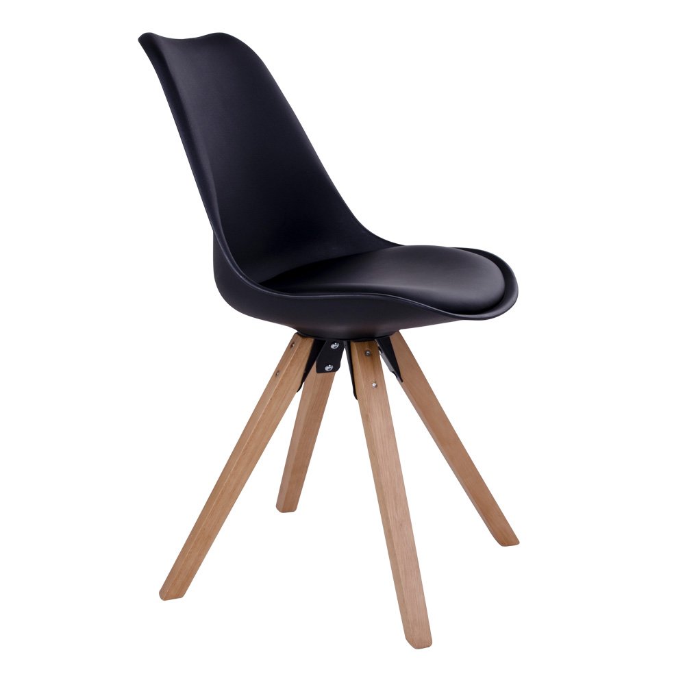 Bergen Dining Chair - Dining Chair, black with nature legs - House Nordic - Dining Chair- Workliving