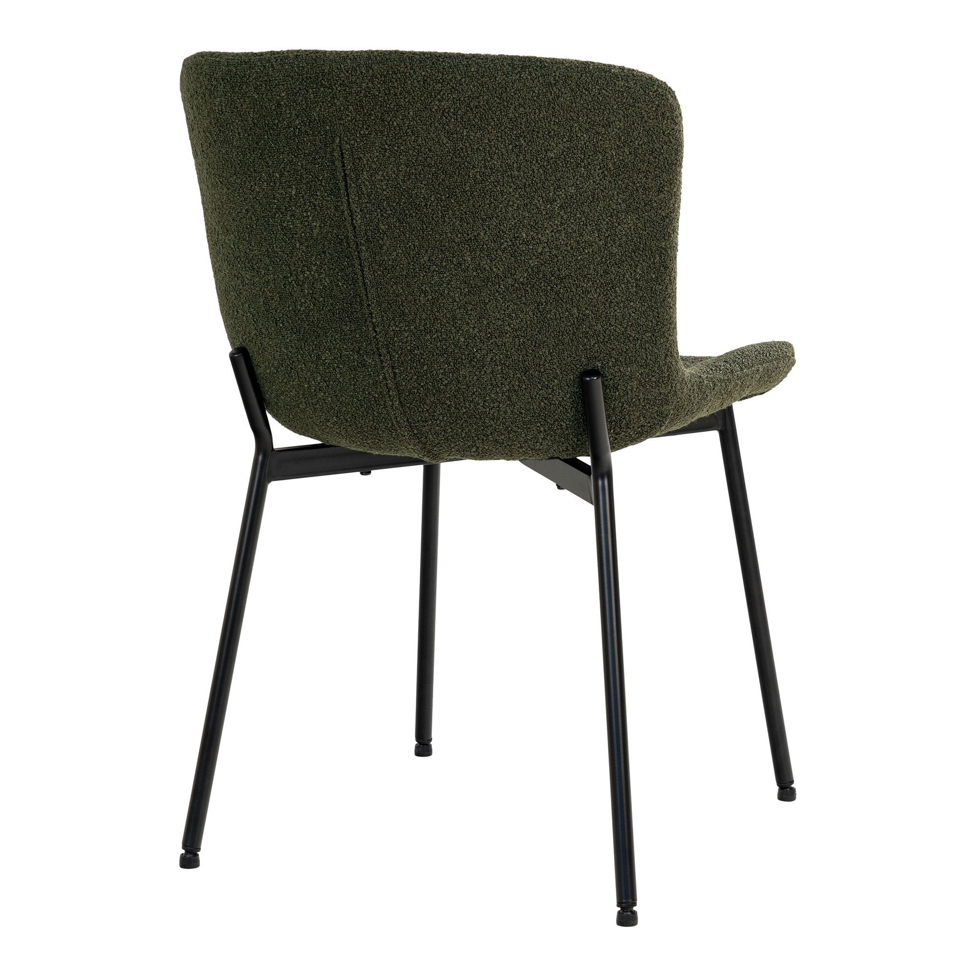 Maceda Dining Chair - Dining Chair in bouclé, dark green with black legs - House Nordic - Dining Chair- Workliving
