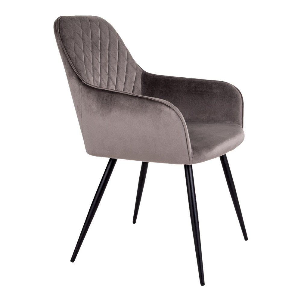Harbo Dining Chair - Dining Chair in velvet, mushroom with black legs, HN1208 - House Nordic - Dining Chair- Workliving