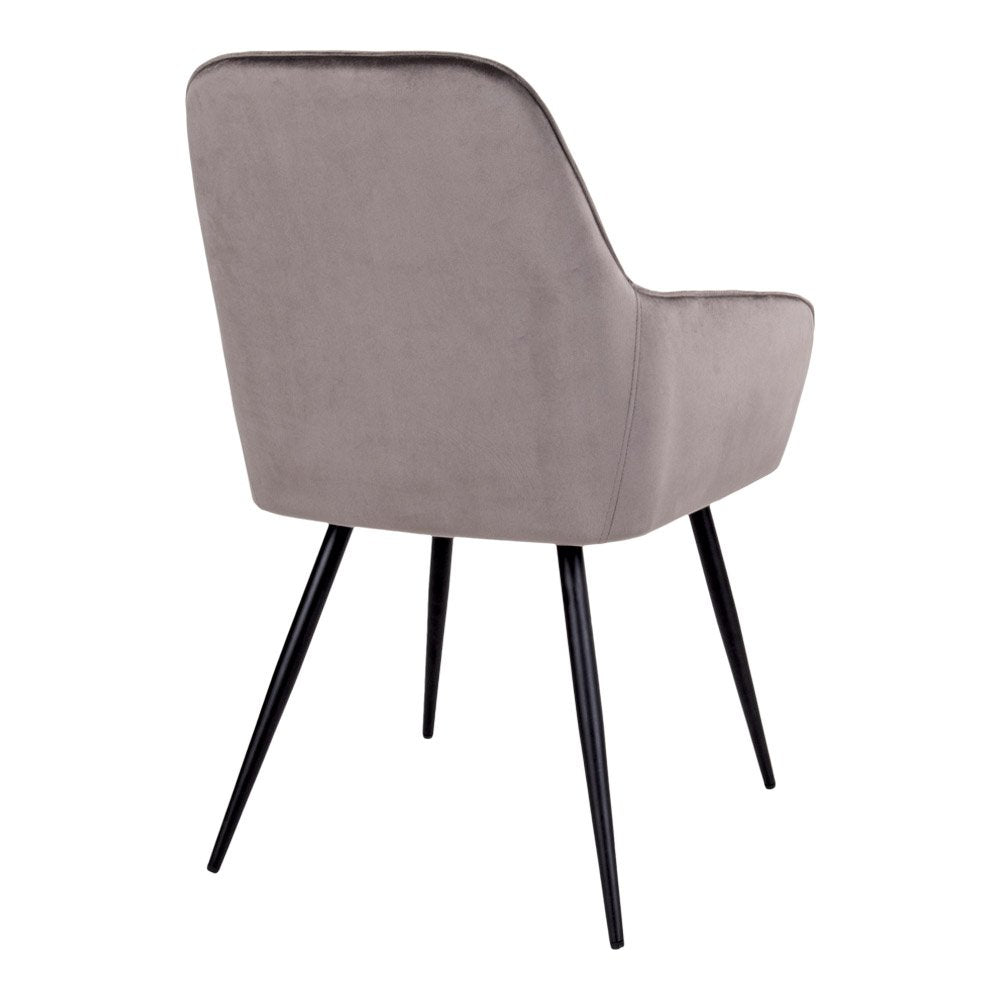 Harbo Dining Chair - Dining Chair in velvet, mushroom with black legs, HN1208 - House Nordic - Dining Chair- Workliving