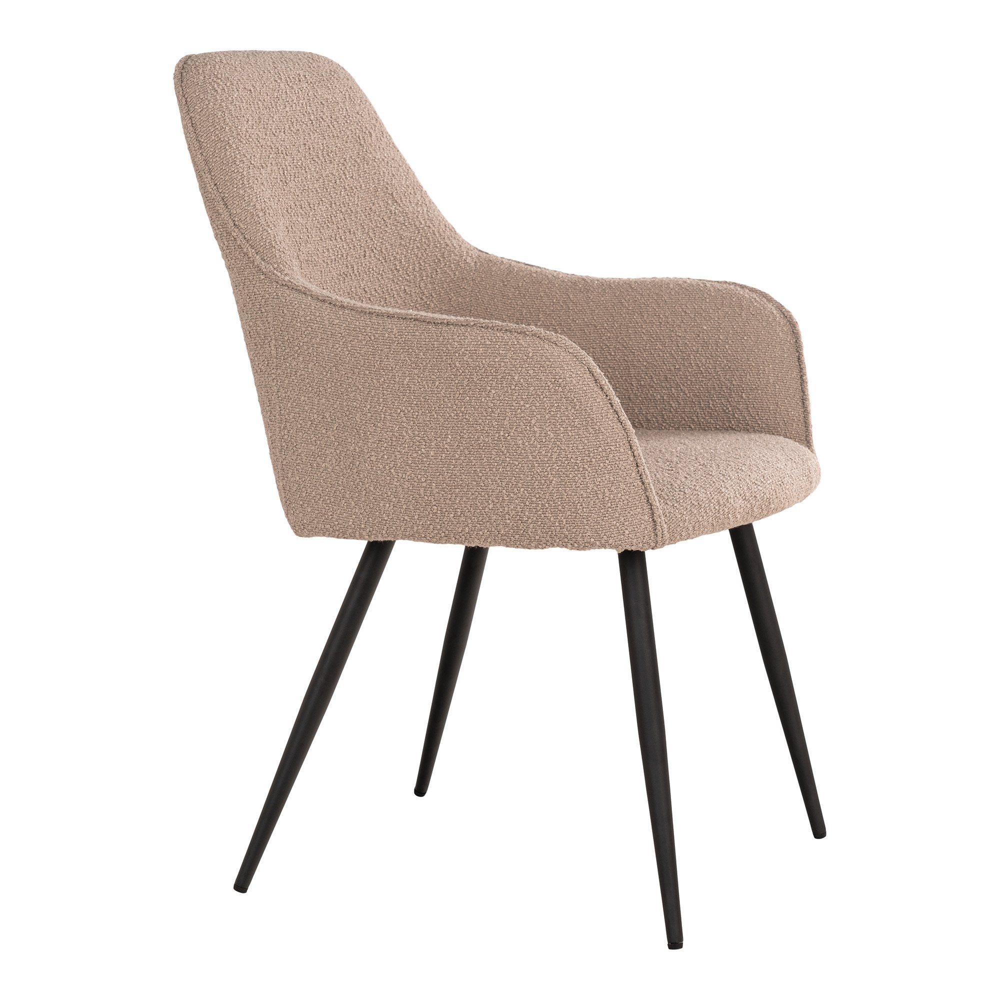 Harbo Dining Chair - Dining Chair in bouclé, beige with black legs, HN1233 - House Nordic - Dining Chair- Workliving