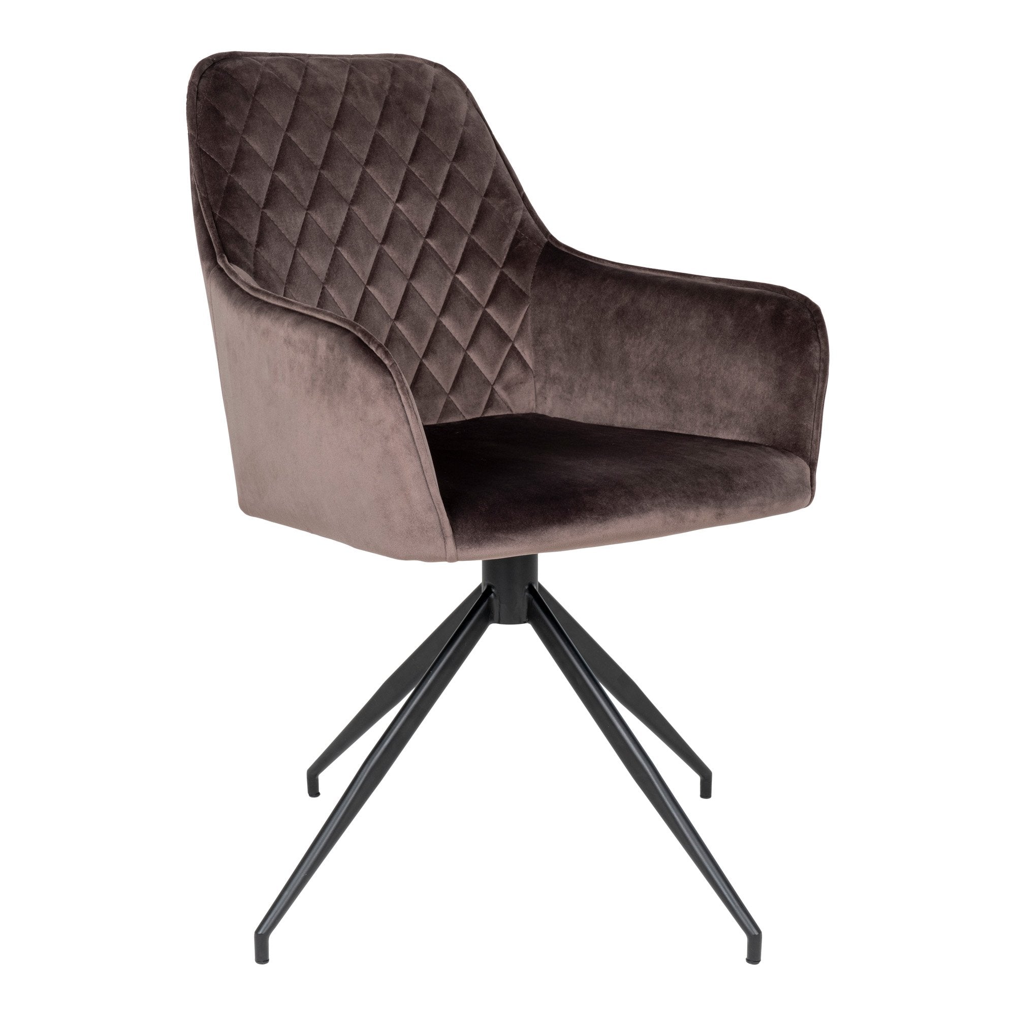 Harbo Dining Chair with Swivel - Dining Chair in velvet with Swivel, mushroom with black legs, HN1208 - House Nordic - Dining Chair- Workliving