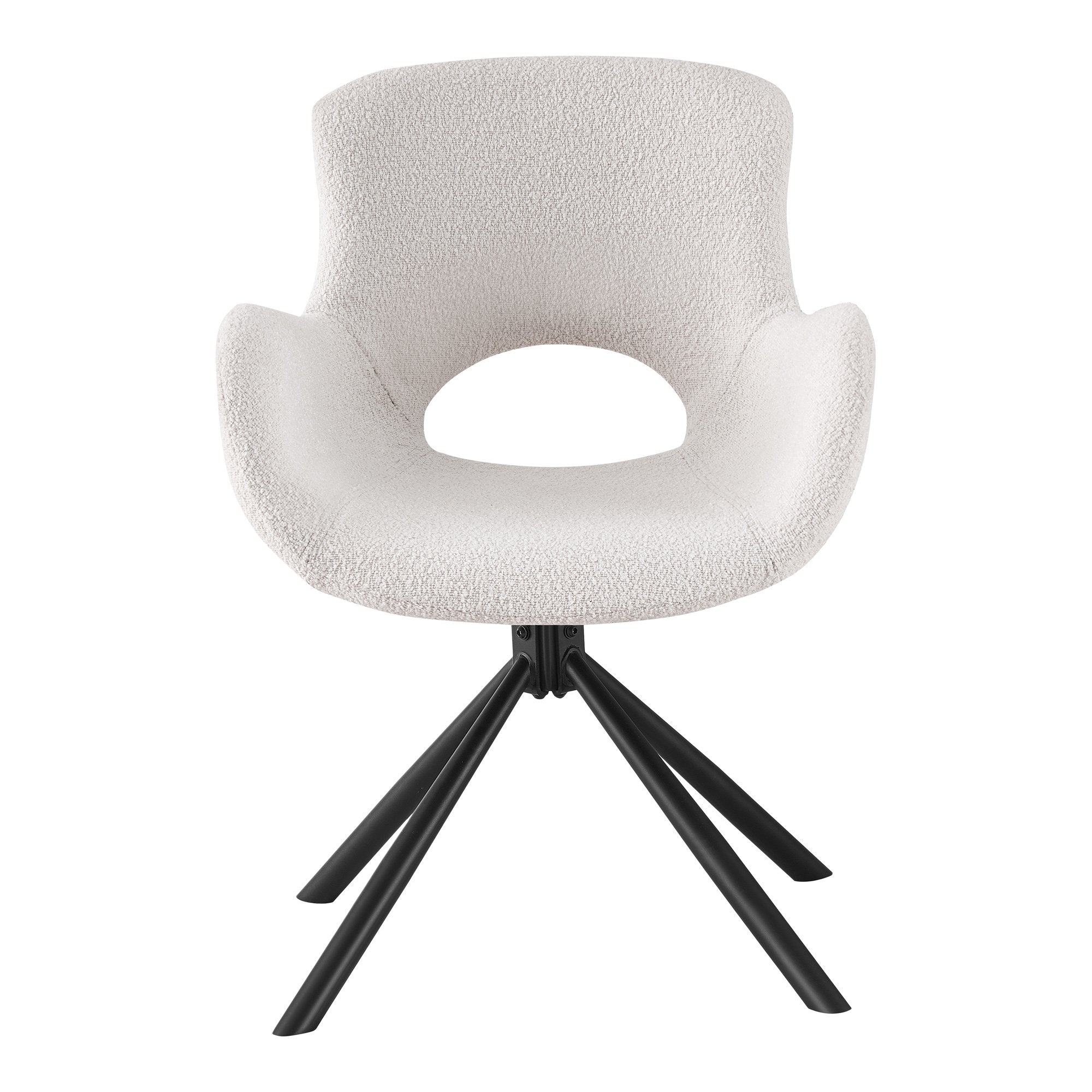 House Nordic Amorim - Eetkamerstoel - Draaibaar - Bouclé Wit - Set van 2 - House Nordic - Bouclé eetkamerstoelen- Workliving