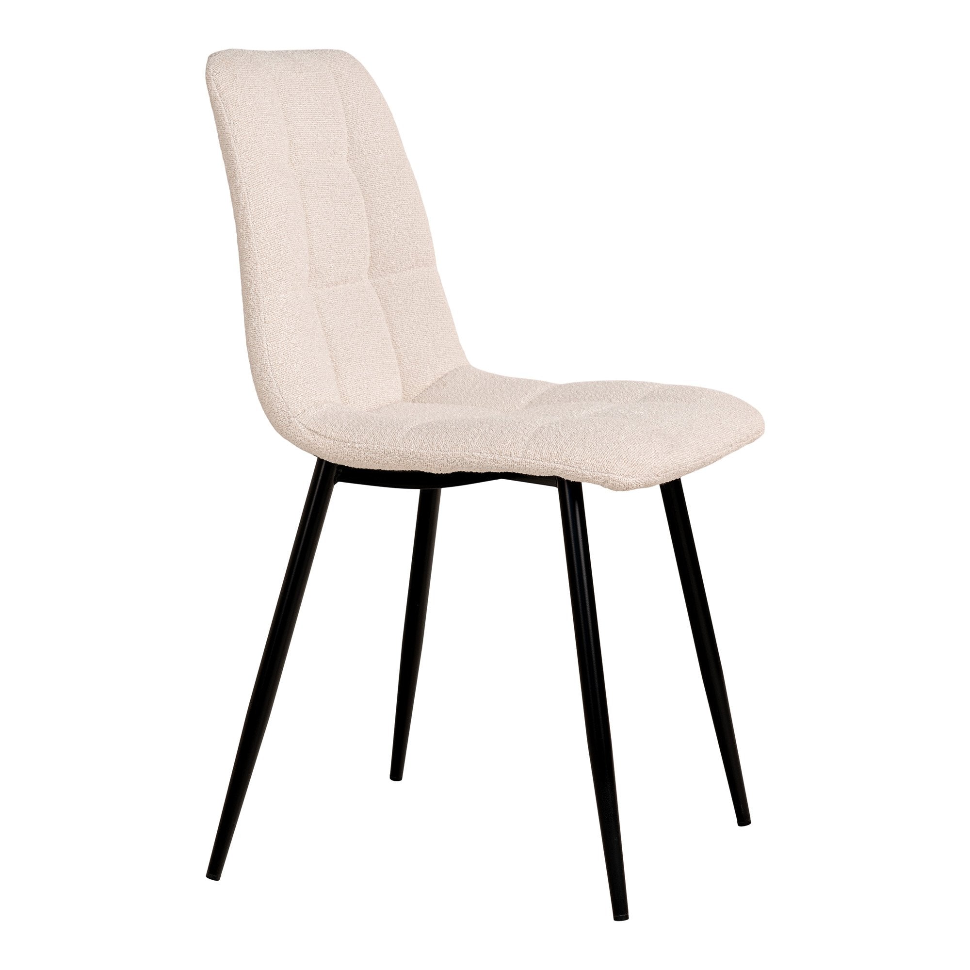 Middelfart Dining Chair - Dining Chair in bouclé, white with black legs, HN1232 - House Nordic - Dining Chair- Workliving