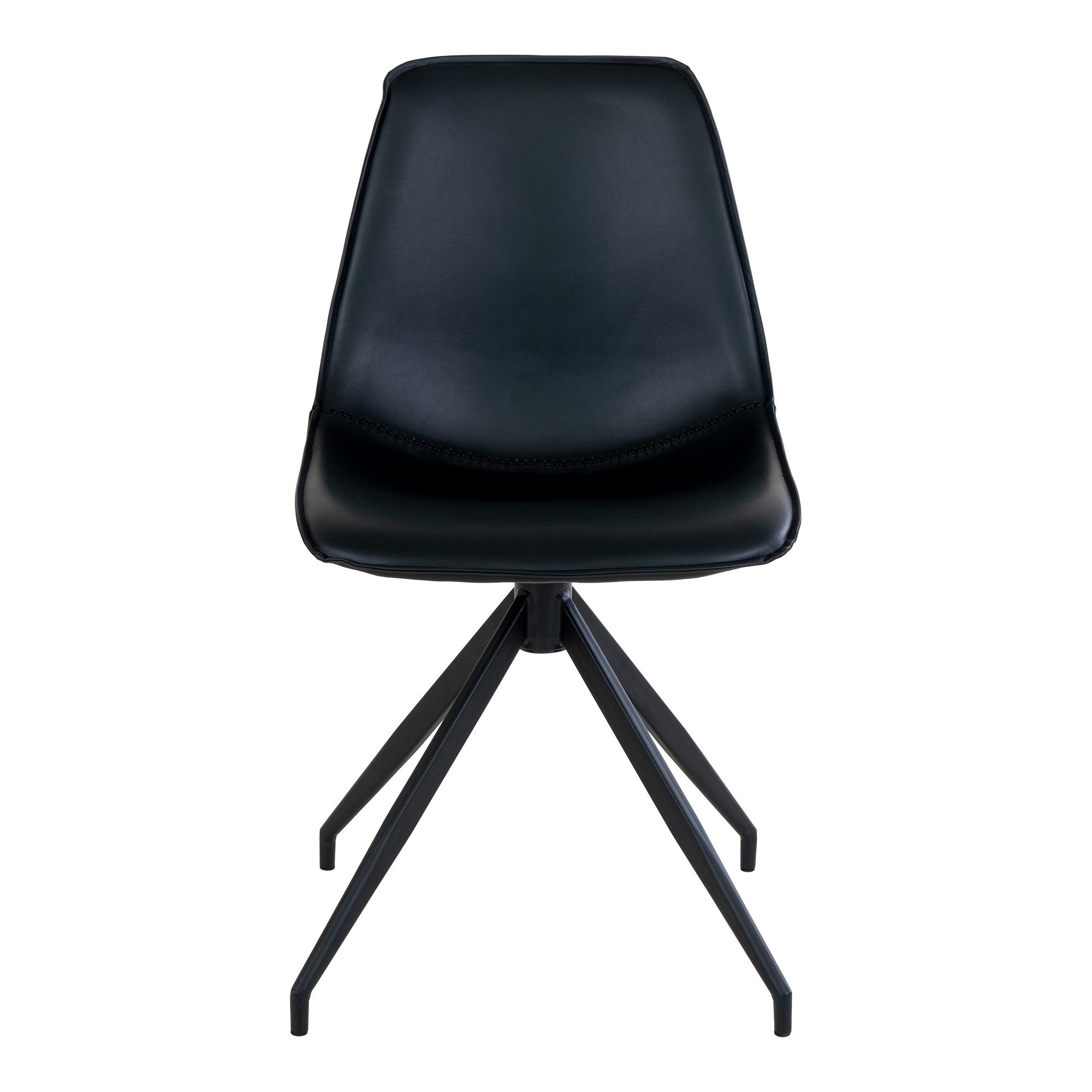Monaco Dining Chair with Swivel - Dining Chair in PU with Swivel, black with black legs - House Nordic - Dining Chair- Workliving