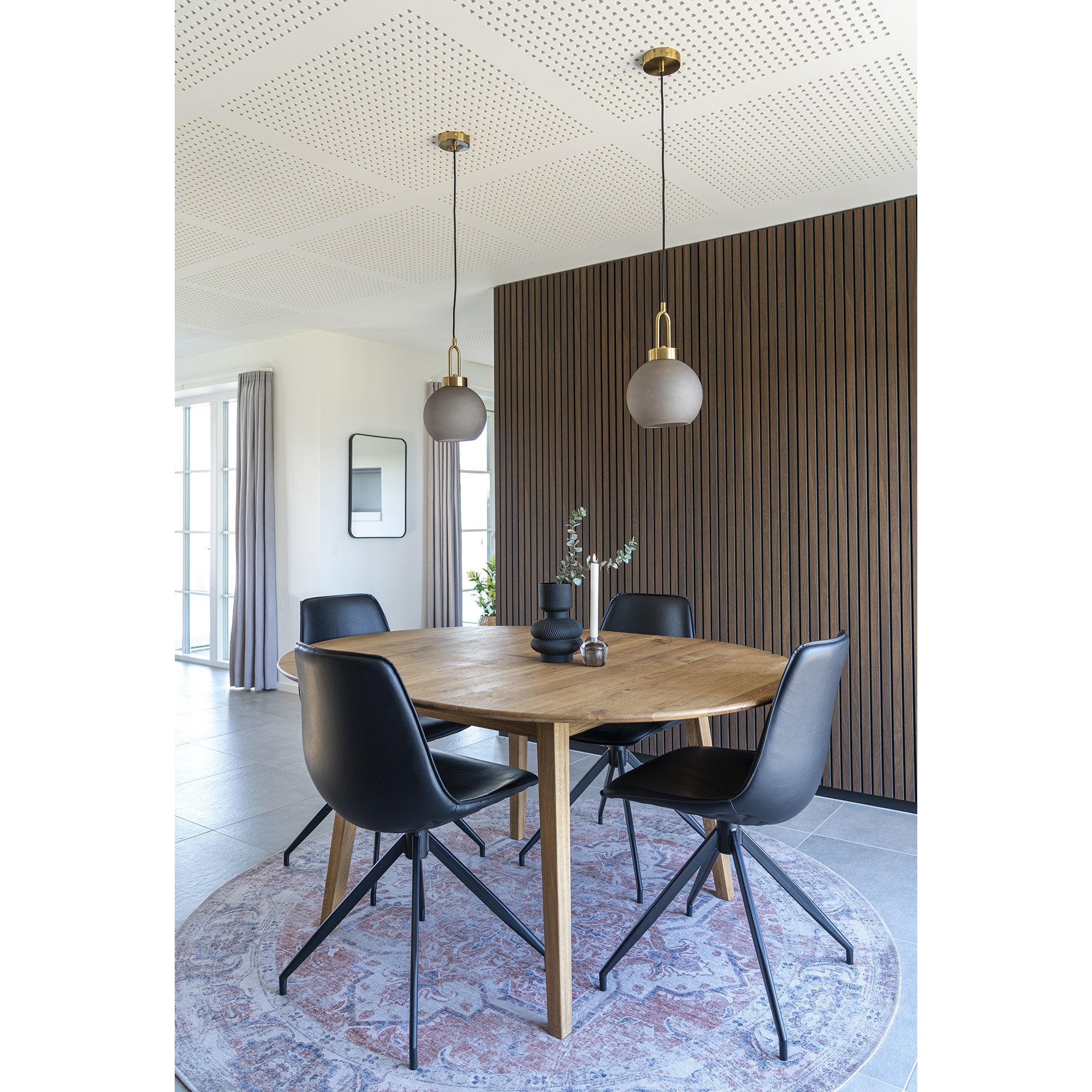 Monaco Dining Chair with Swivel - Dining Chair in PU with Swivel, black with black legs - House Nordic - Dining Chair- Workliving