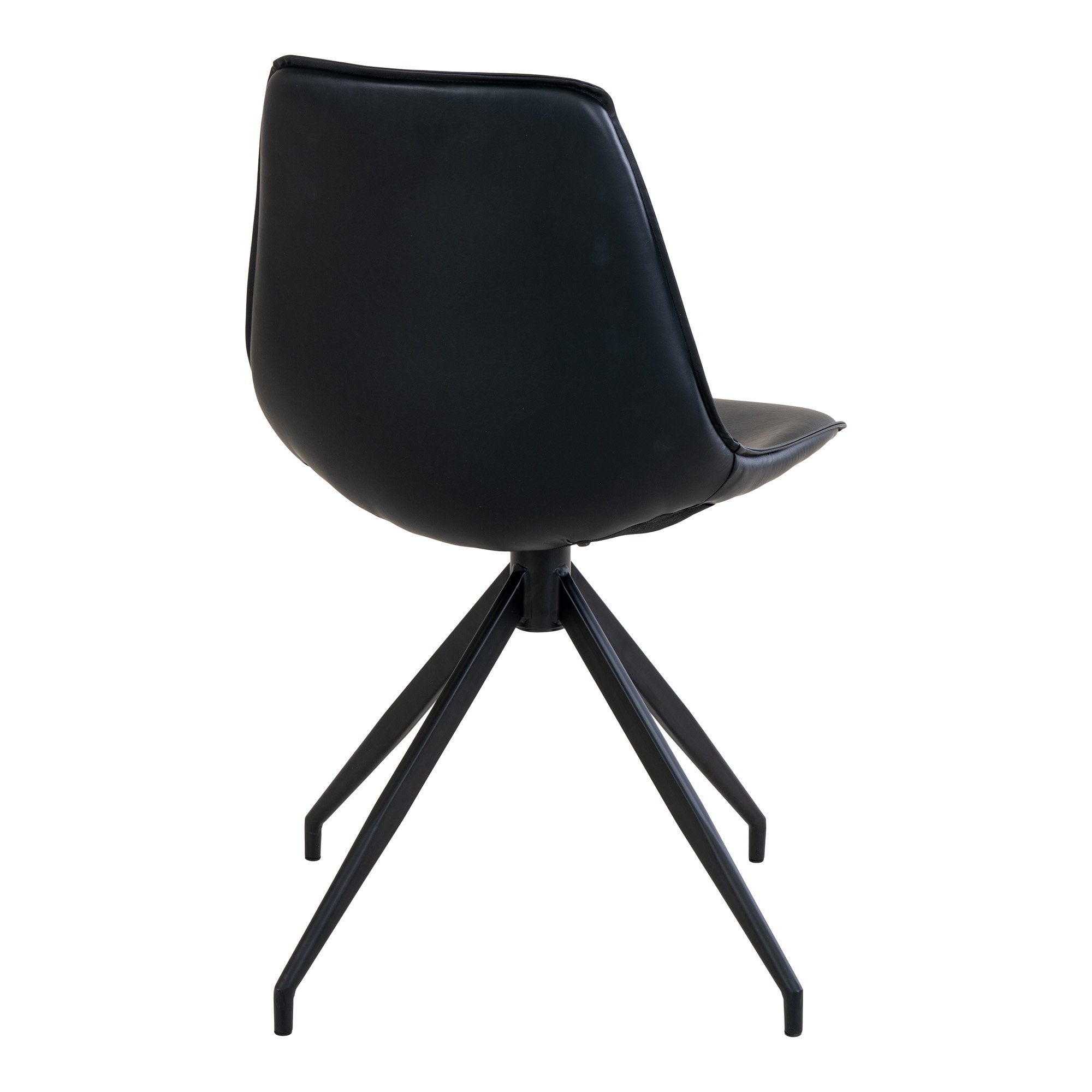 Monaco Dining Chair with Swivel - Dining Chair in PU with Swivel, black with black legs - House Nordic - Dining Chair- Workliving