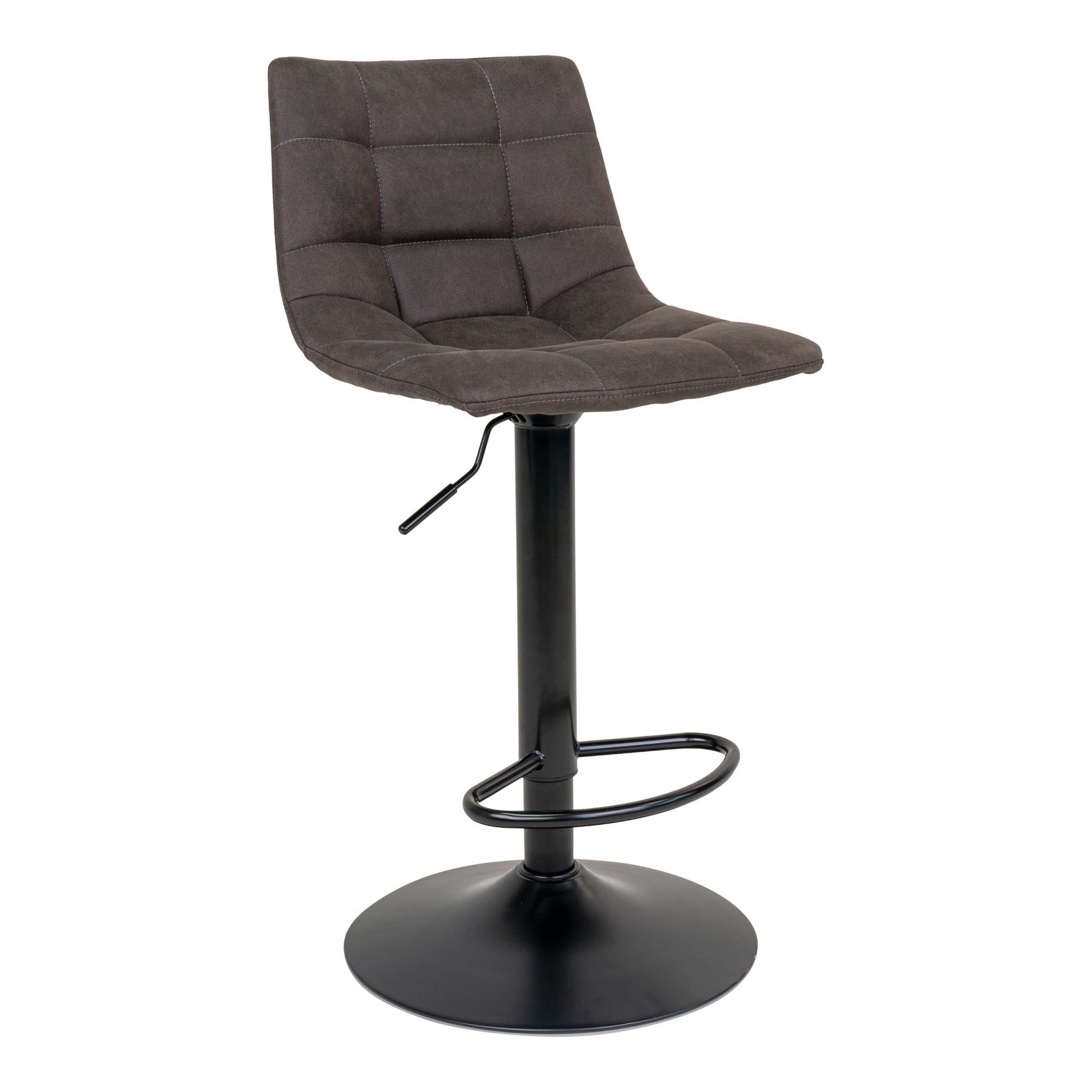 Middelfart Bar Chair - Bar chair in microfiber, dark grey with black legs - House Nordic - Bar Chair- Workliving