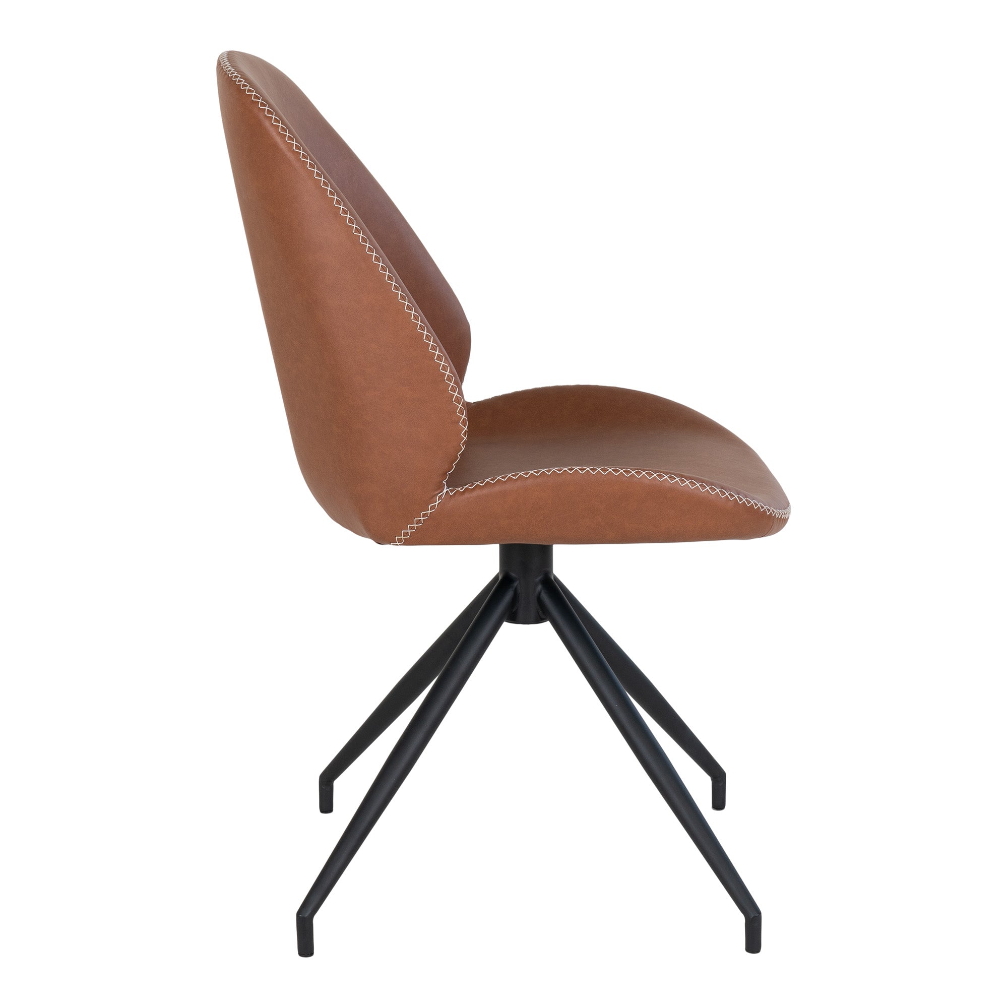 House Nordic Monte Carlo Eetkamerstoel Draaivoet Vegan Leer Bruin - Set van 2 - House Nordic - Vegan leer eetkamerstoelen- Workliving