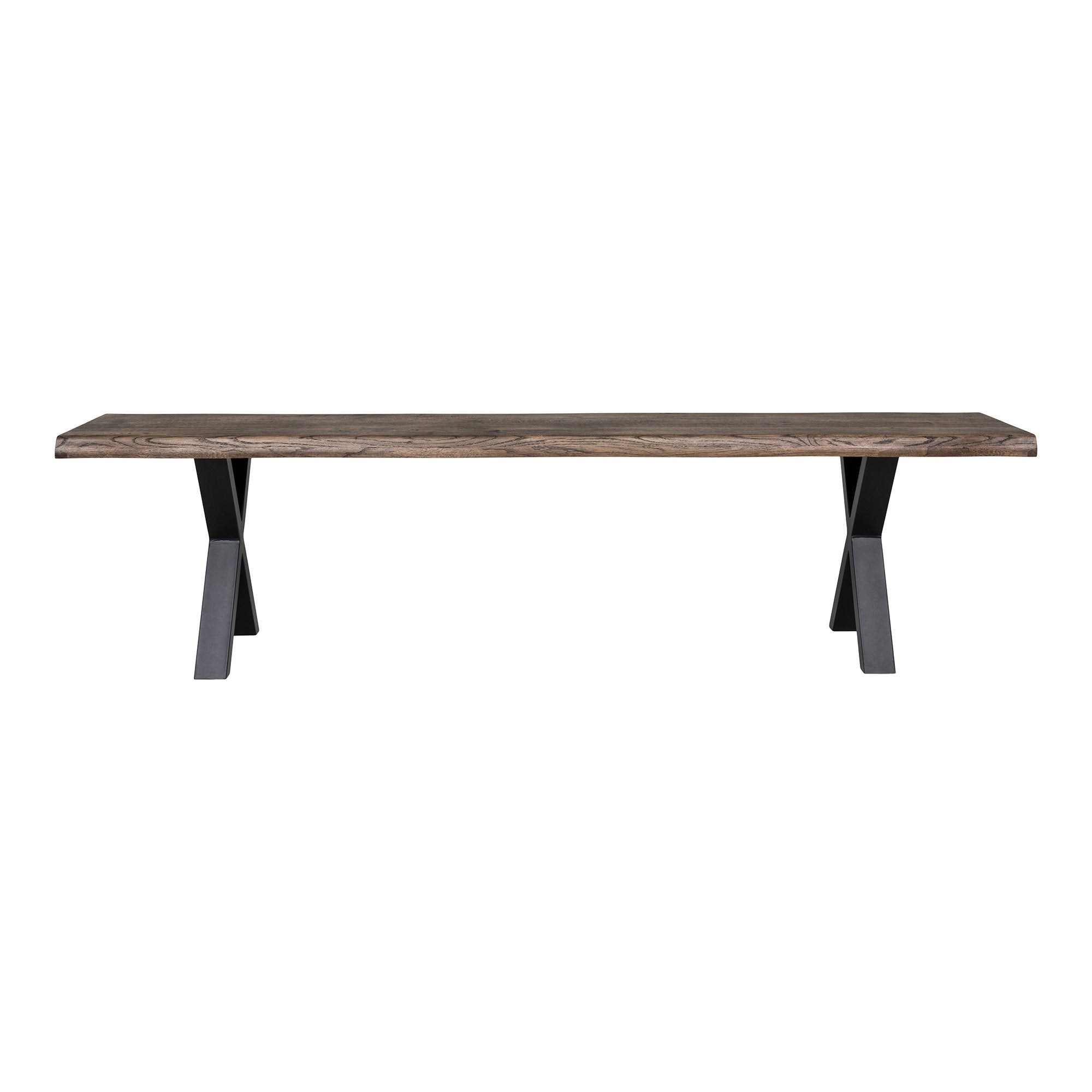 Toulon Bench - Bench in oak with wavy edge, smoked oil with black legs, 180x32x46 cm - House Nordic - Bench- Workliving