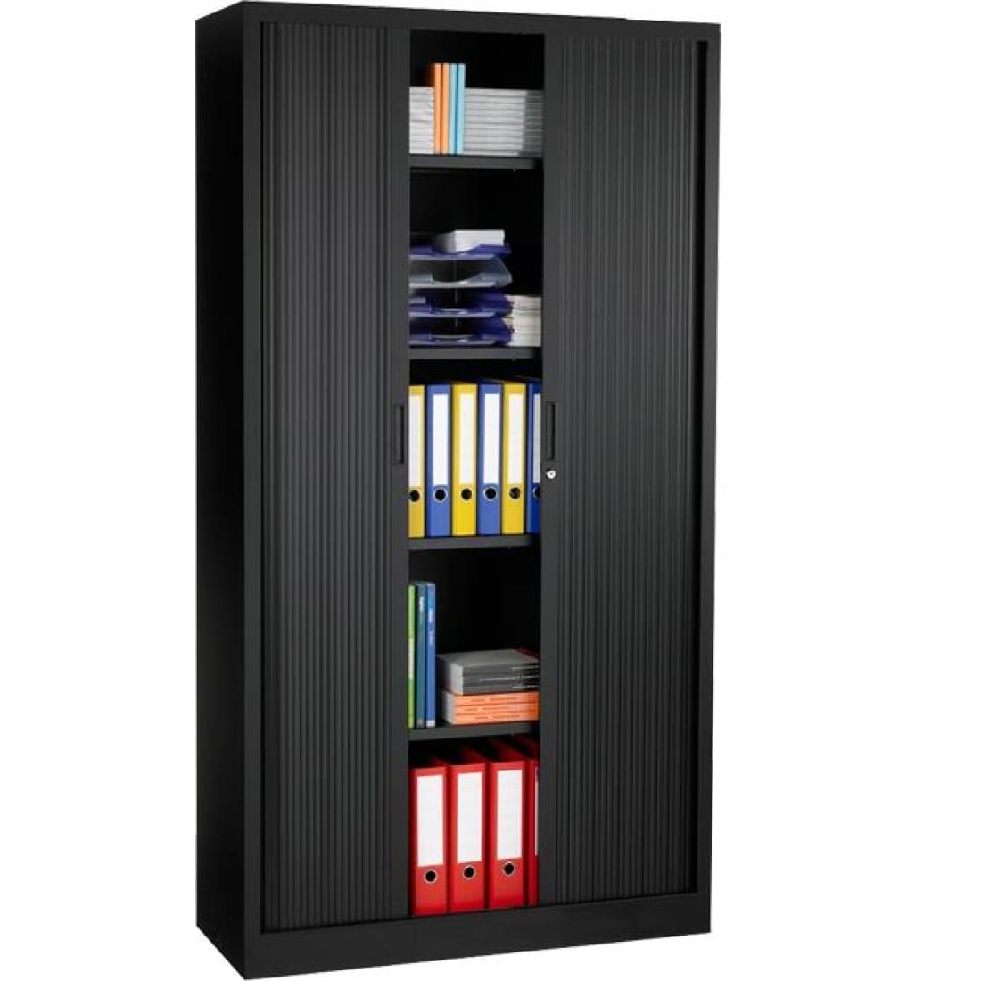 Roldeurkast New York Zwart - 72x120x43cm - incl. 1 legbord -