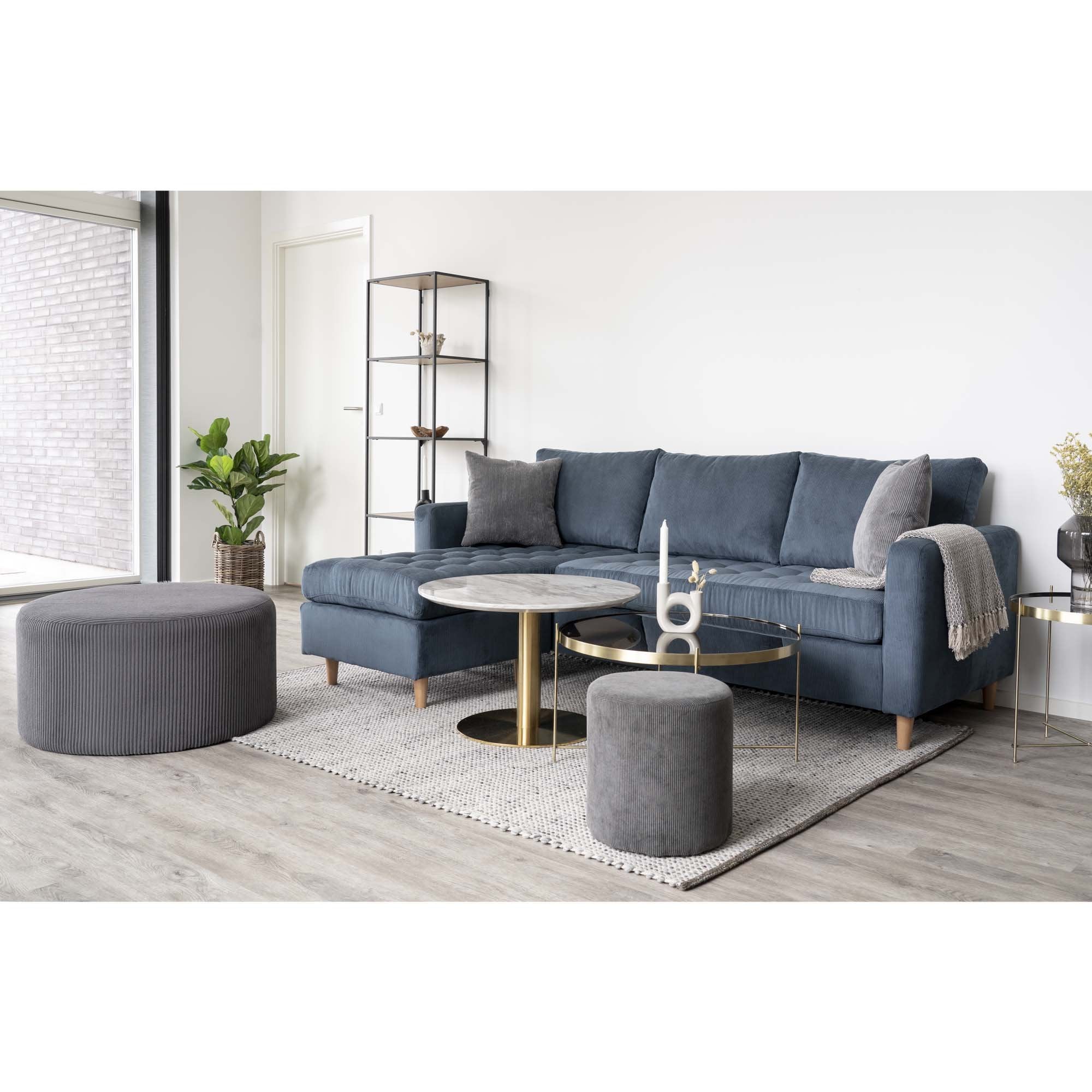 Bolzano Coffee Table - Coffee table, top in marble look and brass base Ø70x45cm - House Nordic - Coffee Table- Workliving