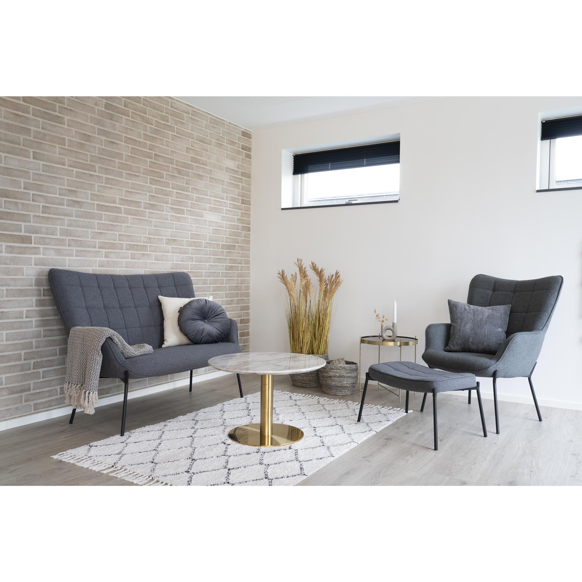 House Nordic Bolzano - Bijzettafel - Marmer Koper Look - Rond - Ø70x45cm