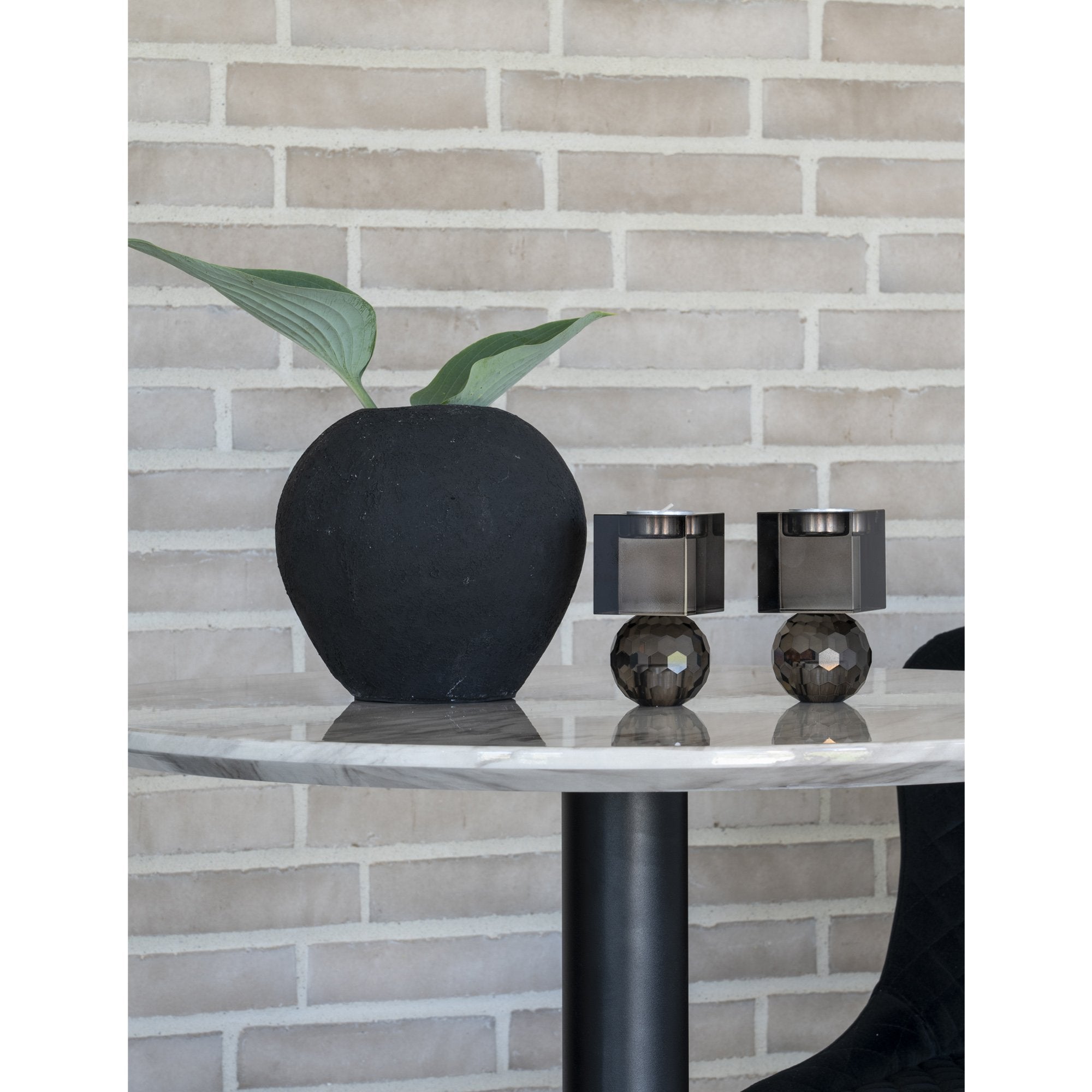 Bolzano Bar Table - Bar table,top in marble look and base in black Ø70x105 cm - House Nordic - Bar Table- Workliving
