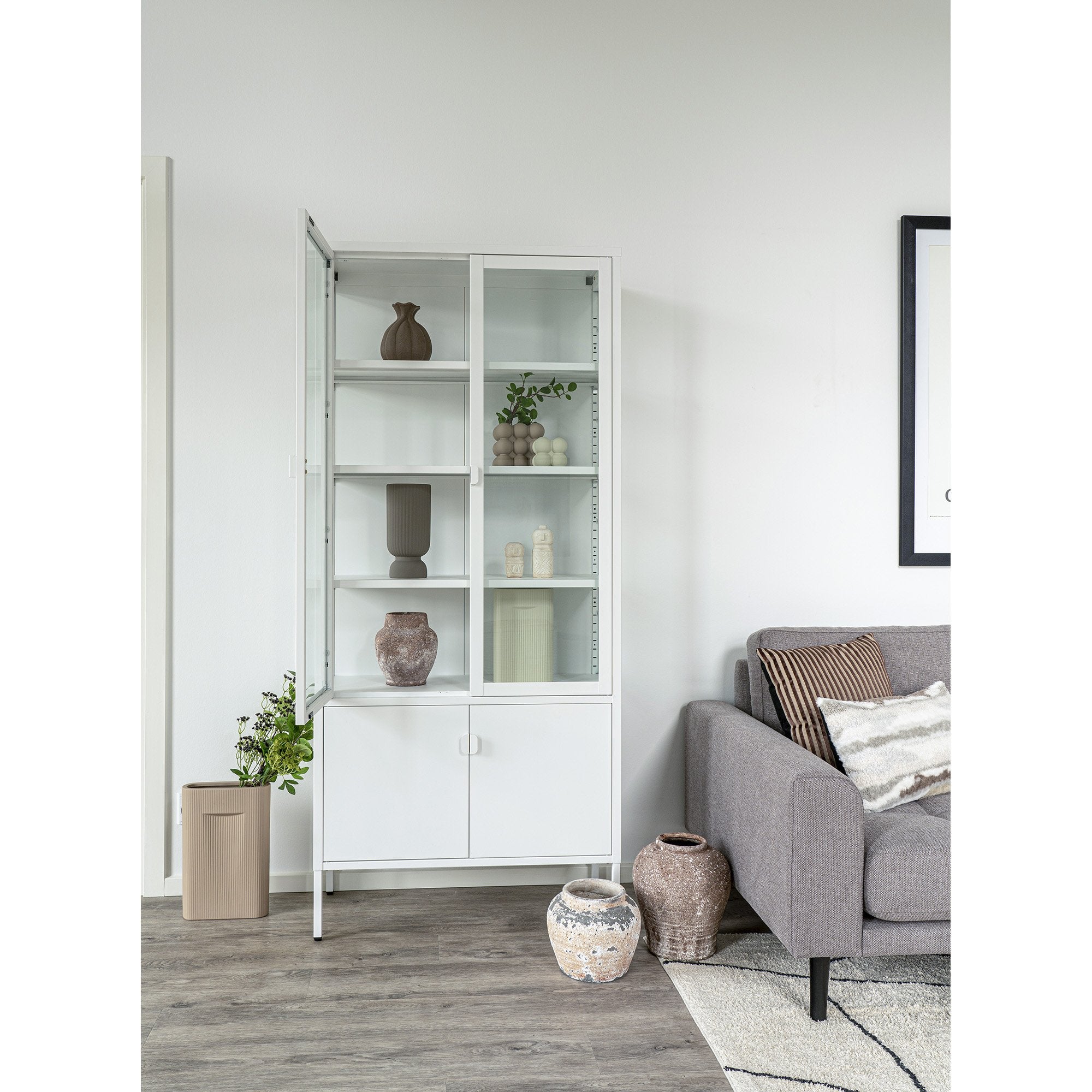 House Nordic Brisbane - Wandkast - 4 Deuren - Wit - 180x80 cm - House Nordic - Wandkasten- Workliving