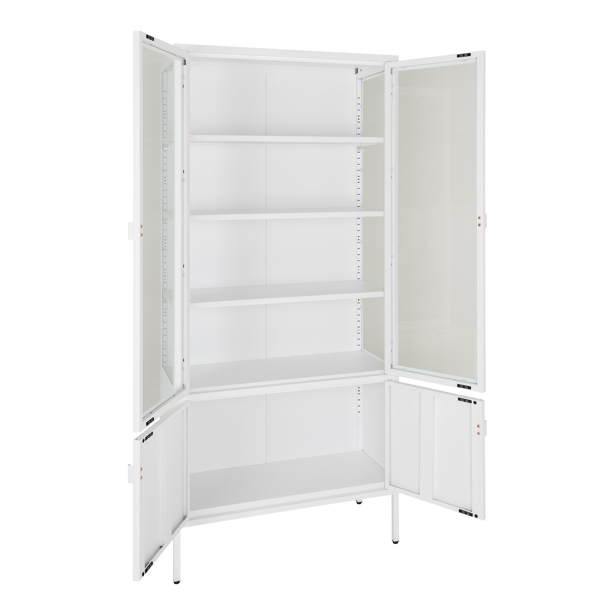 House Nordic Brisbane - Wandkast - 4 Deuren - Wit - 180x80 cm - House Nordic - Wandkasten- Workliving