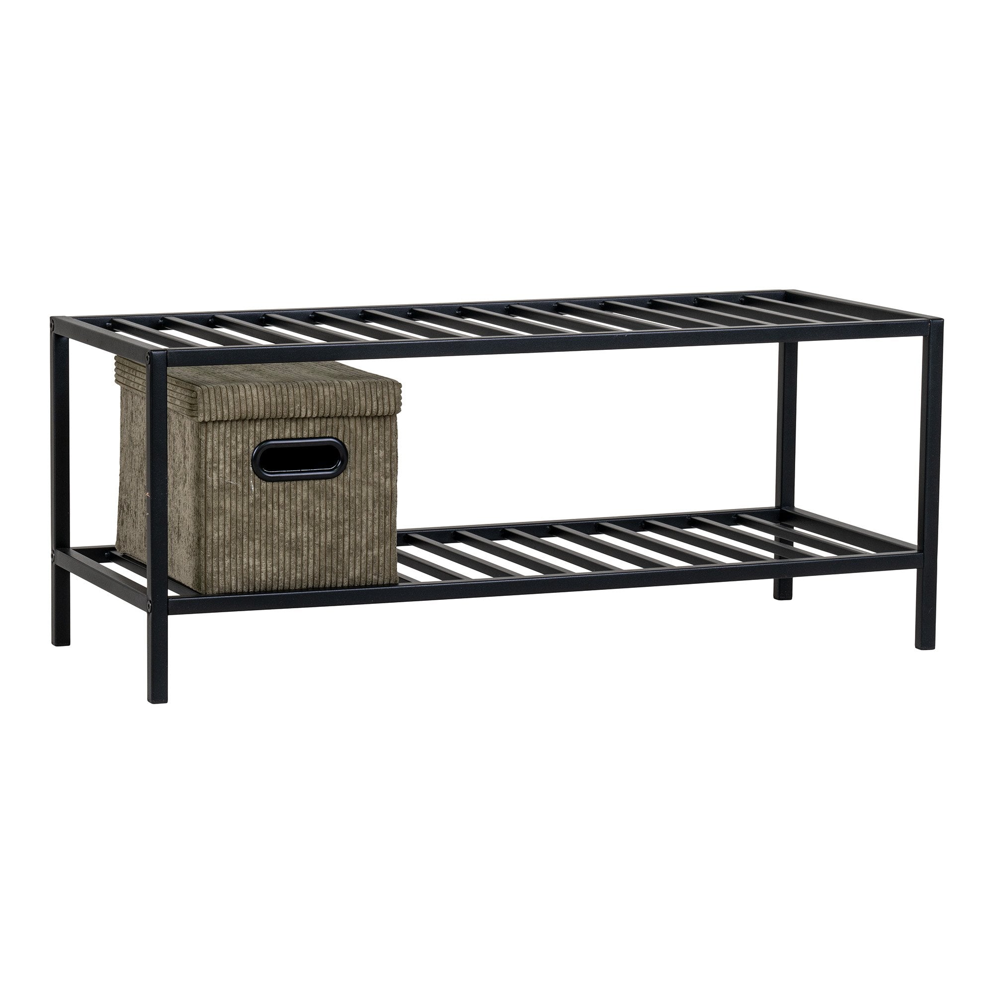 Vita Shoe rack - Shoe Rack, 2 shelves, black steel frame 79x34 cm - House Nordic - Shelf- Workliving