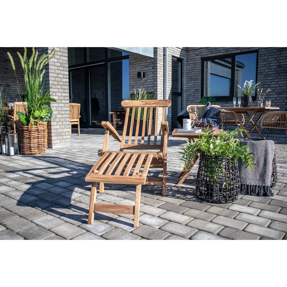 Arrecife Teak Deck Chair - Deck Chair in teak with adjustable back, nature - House Nordic - Sunlounger- Workliving