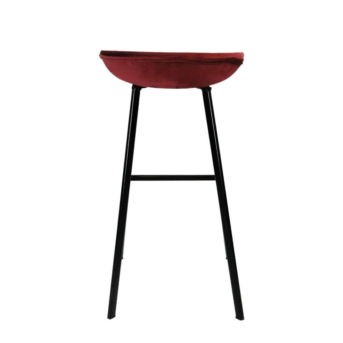 Barkruk Finn Laag - Velvet Rood - Velvet barkrukken