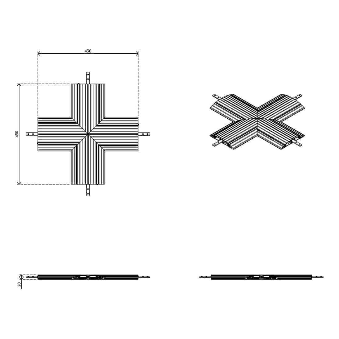 Dataflex Addit kabelbeschermer - kruisverbinding 472 Kabel