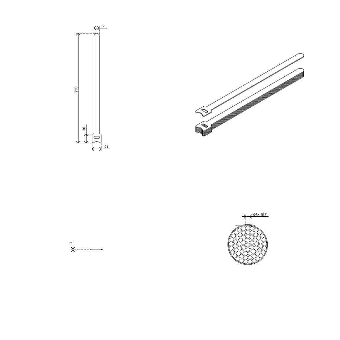 Dataflex Addit Kabelbinder - Zwart - zwart - Kabelbinder