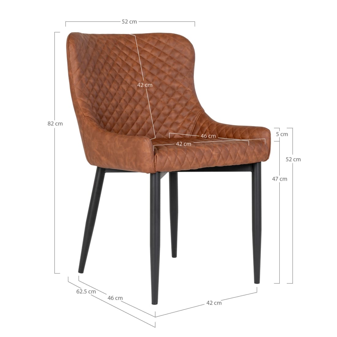 House Nordic Eetkamerstoel Boston Vintage Congac Velvet -