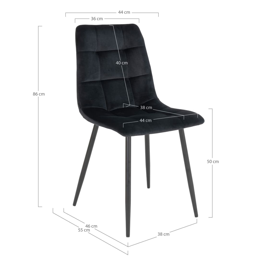 House Nordic Middelfart Eetkamerstoel Donker Zwart - Set van