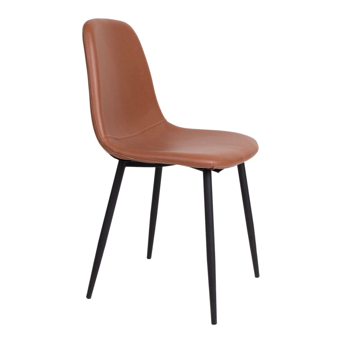 House Nordic Stockholm eetkamerstoel bruin leder - zwart