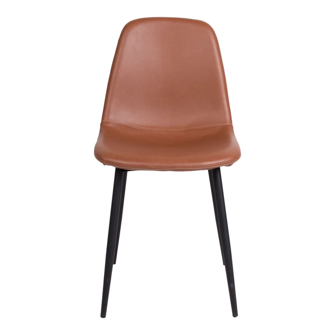 House Nordic Stockholm eetkamerstoel bruin leder - zwart