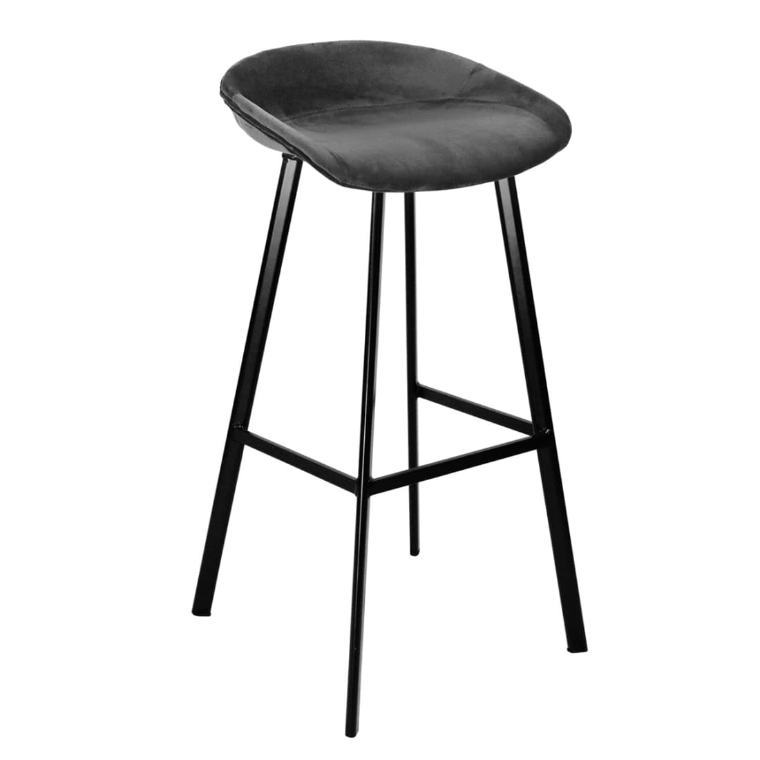 Barkruk Finn Hoog - Velvet antraciet - Velvet barkrukken