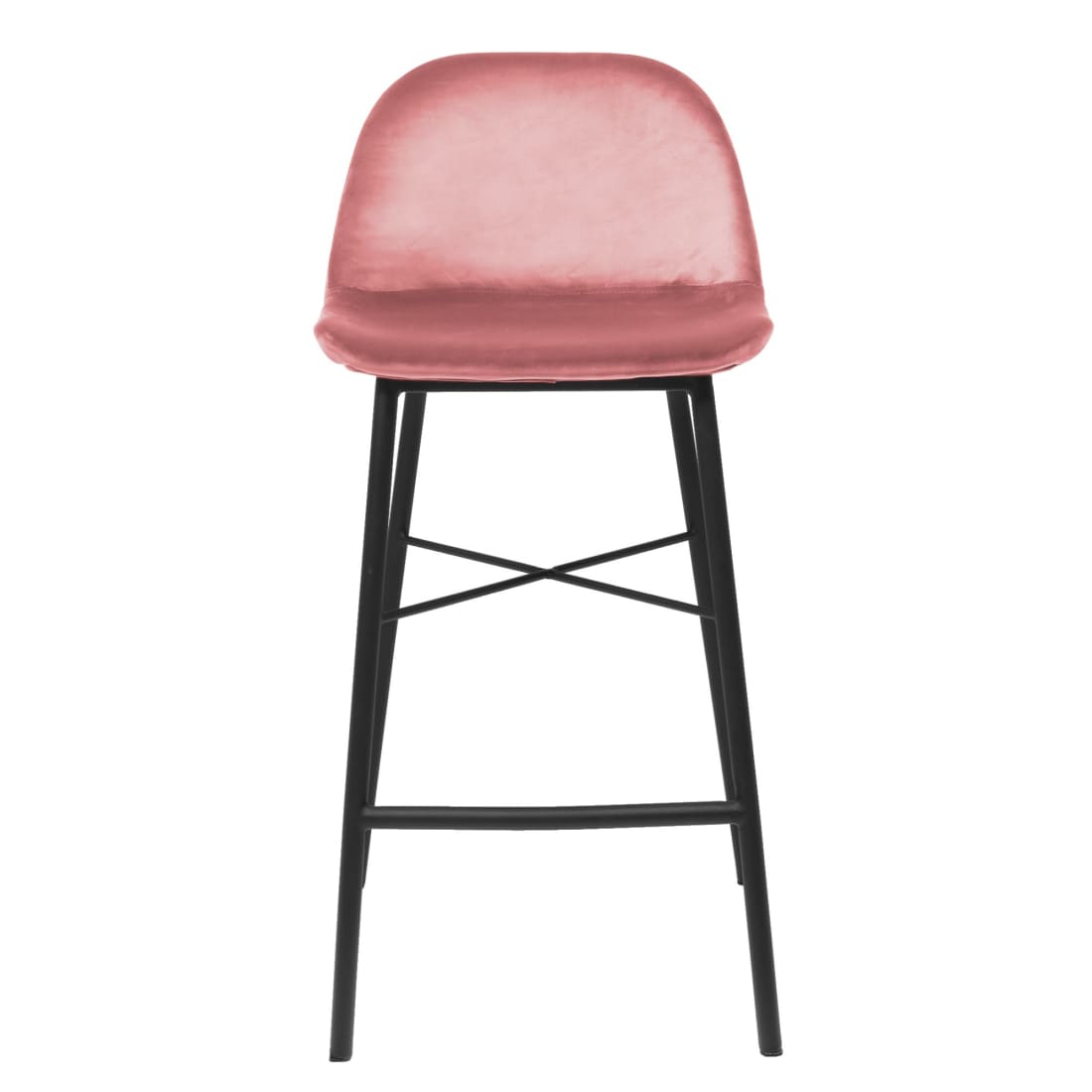 Kick Barkruk Jeff - Velvet Roze - Velvet barkrukken