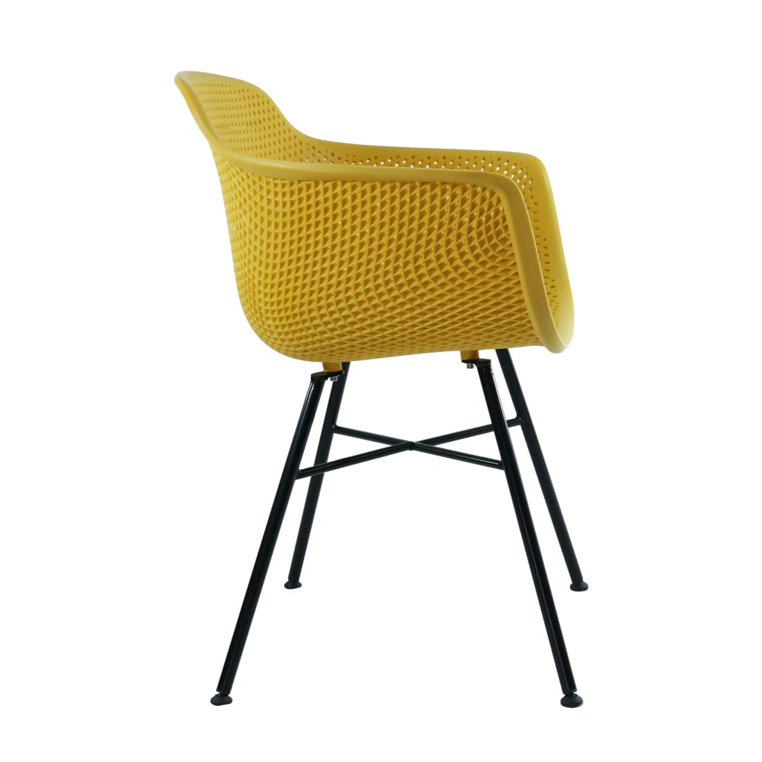 Kick Buitenstoel Indy geel - Zwart frame - Buitenstoelen