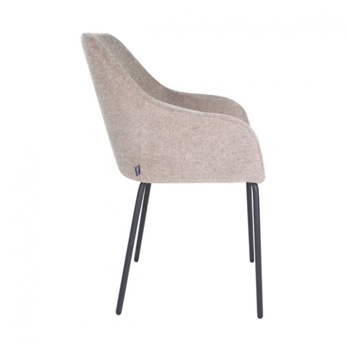 Kick eetkamerstoel Guus - Taupe - Katoen eetkamerstoelen